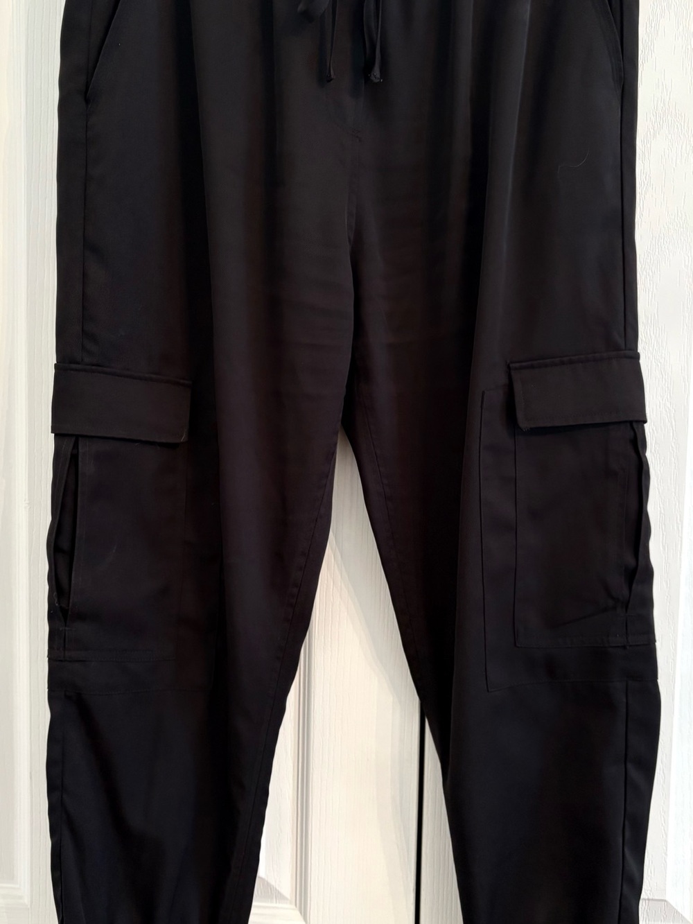 Storm Black Cargo Track Joggers with Utility Pockets